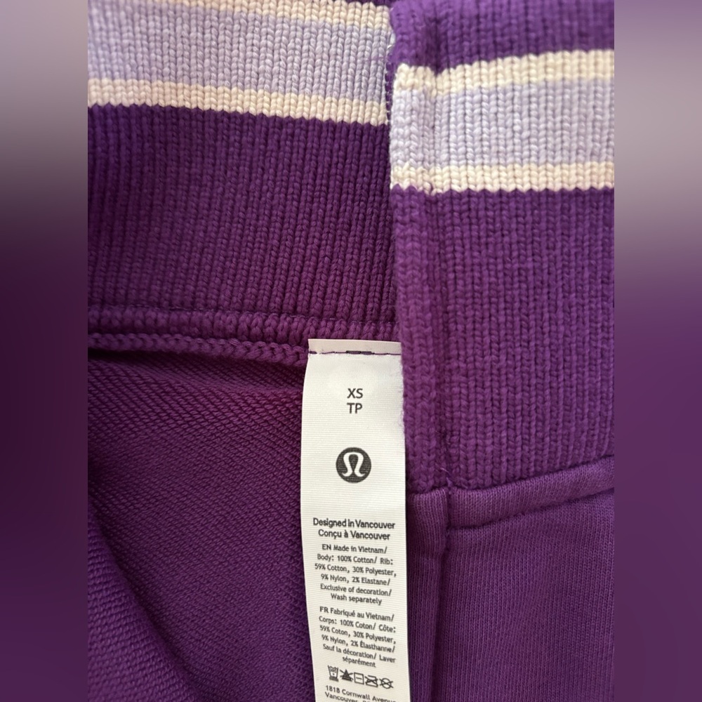 Lululemon Purple Striped Crop Top, NEW! - Picture 5 of 8